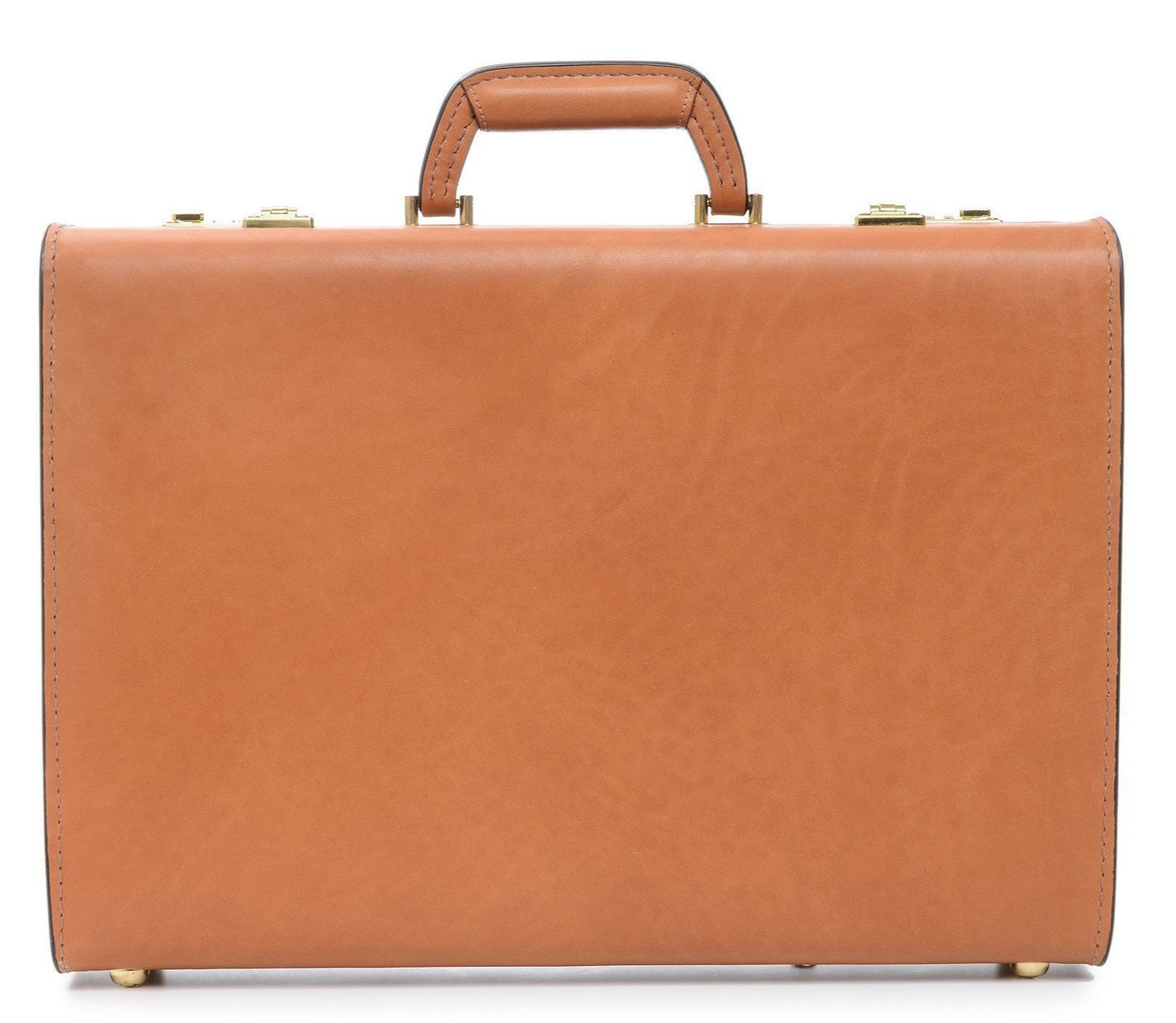 Attache Case | American Belting Leather | Monroe Classic | 4 Inch Leather Attache Brief Case | Monogram with Initials | Korchmar | Tan or Black-Attache-Sterling-and-Burke