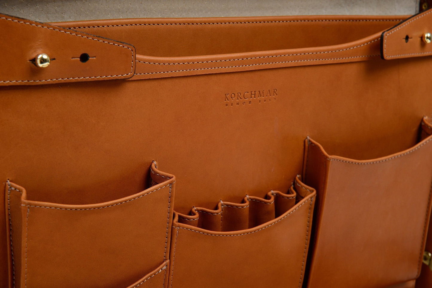 Attache Case | American Belting Leather | Monroe Classic | 4 Inch Leather Attache Brief Case | Monogram with Initials | Korchmar | Tan or Black-Attache-Sterling-and-Burke
