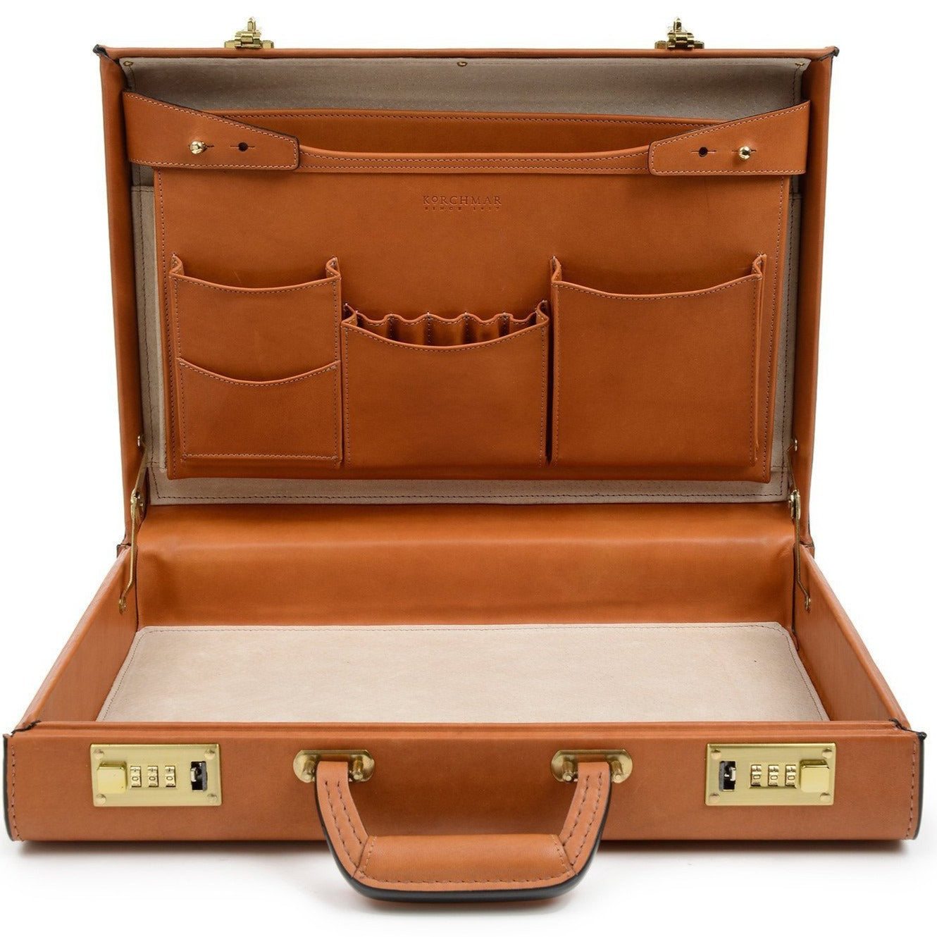 Attache Case | Belting Leather | Monroe Classic | 5 Inch Attache | Korchmar | Black or Tan-Attache-Sterling-and-Burke