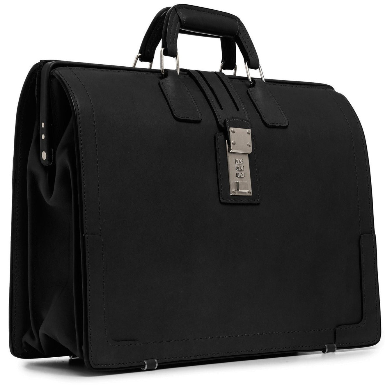 Churchill Briefcase | Classic Top Frame Leather | Korchmar Lawyers Briefcase-Briefcase-Sterling-and-Burke