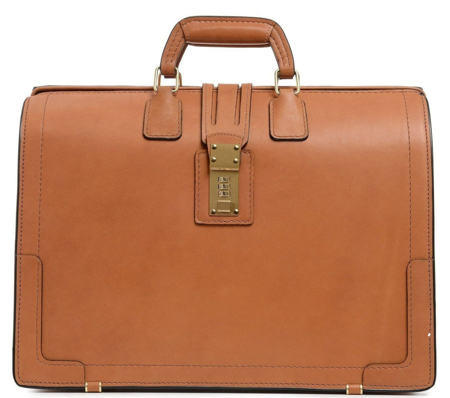 Churchill Briefcase | Classic Top Frame Leather | Korchmar Lawyers Briefcase-Briefcase-Sterling-and-Burke