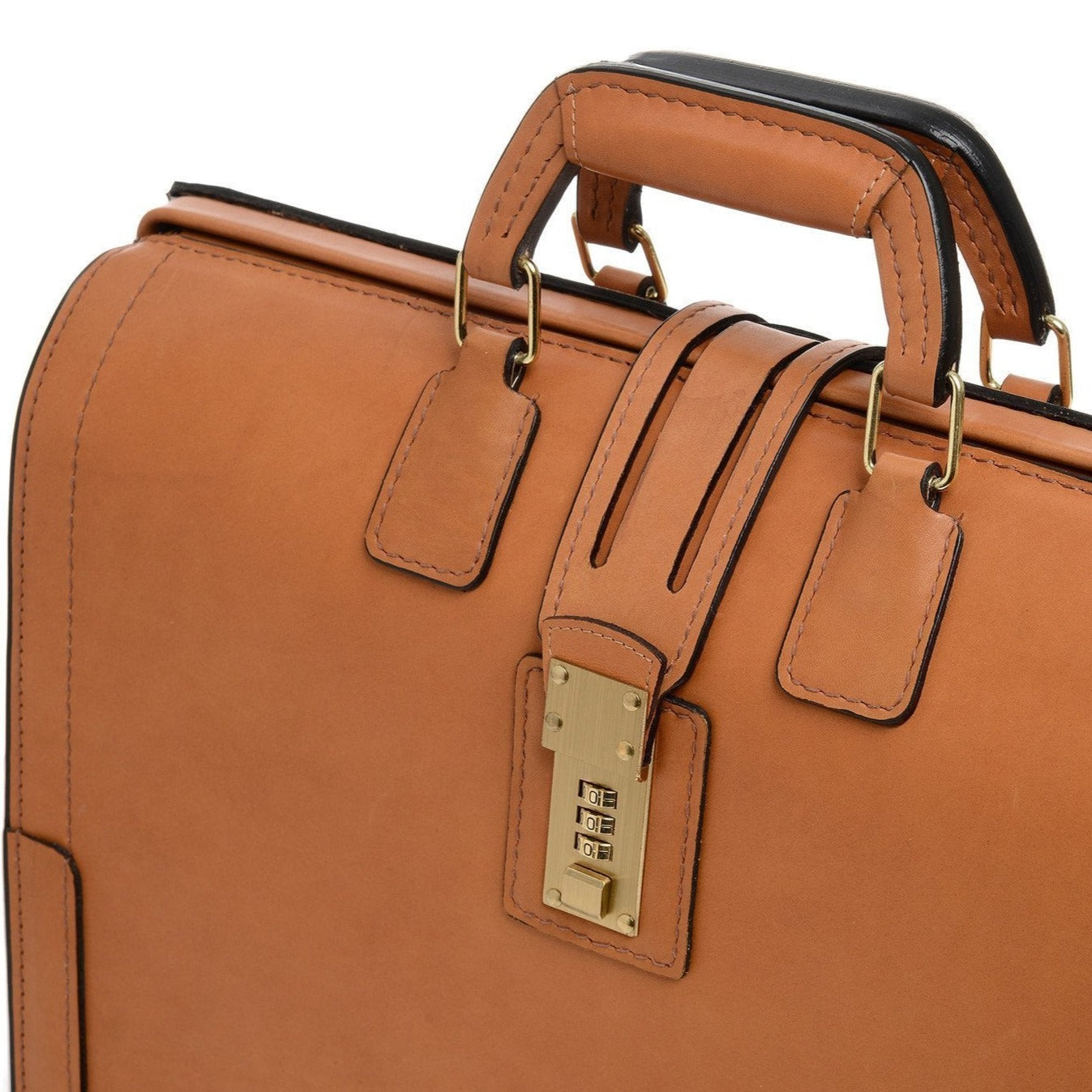 Churchill Briefcase | Classic Top Frame Leather | Korchmar Lawyers Briefcase-Briefcase-Sterling-and-Burke