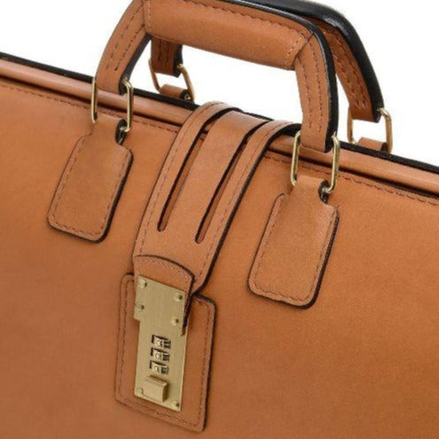 Churchill | Classic Top Frame Leather | Korchmar Lawyers Briefcase | Black and Tan