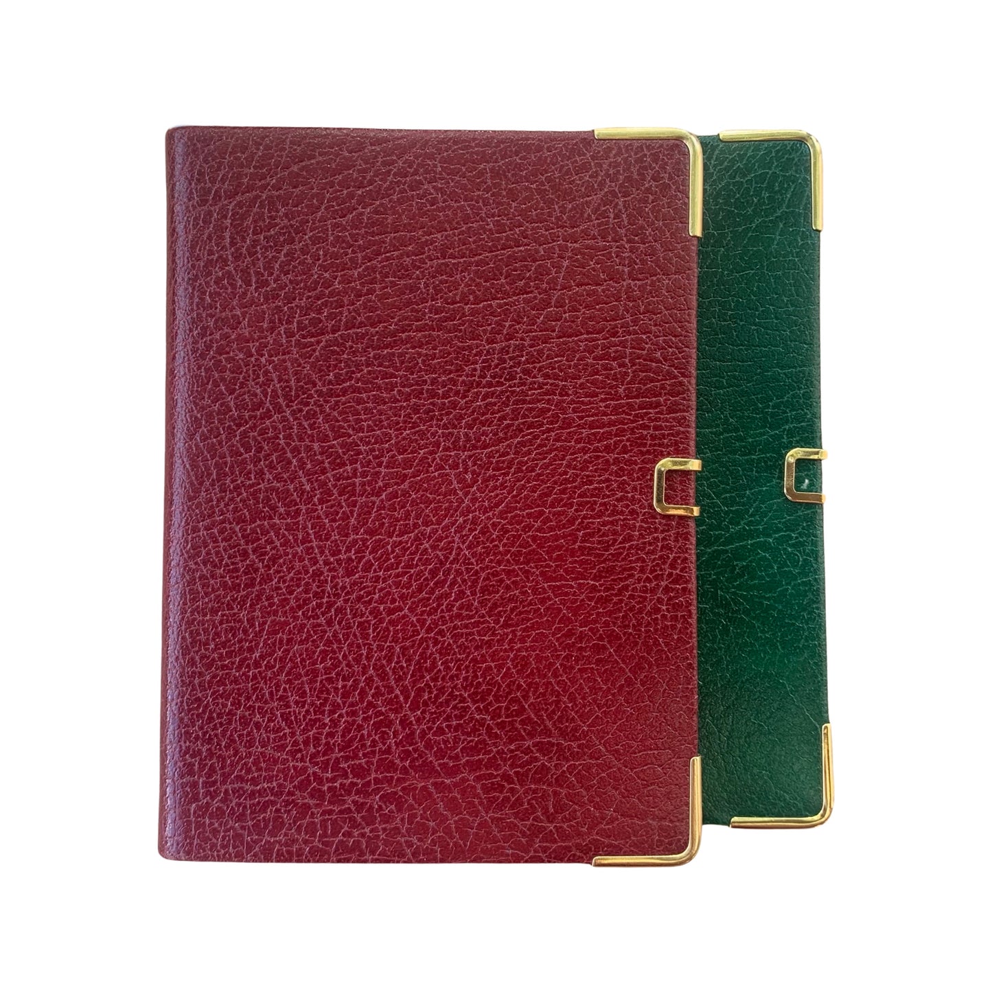 Address Book with Pencil, Gold Clasp, Gold Corners, Buffalo Embossed Calf Leather 4 by 2.5 Inch