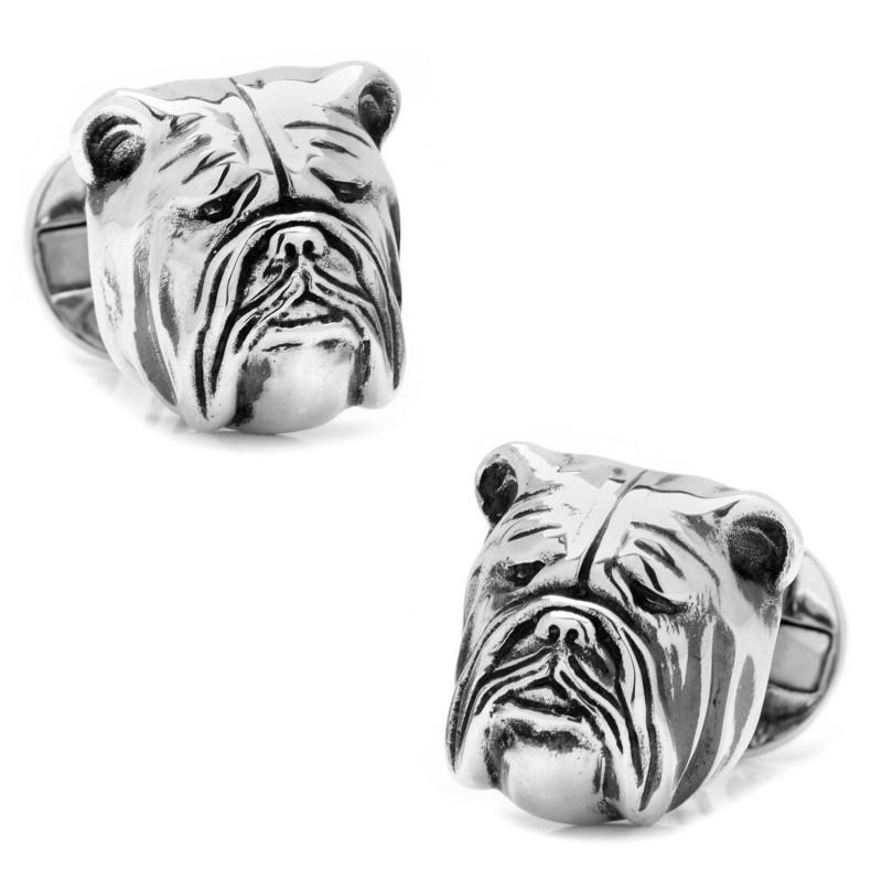 Georgetown Univ | Bulldog Cufflinks | Sterling Silver | GU Jack the Bulldog Cuff Links-Cufflinks-Sterling-and-Burke