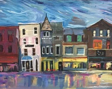 Art | 18th Street | Adams Morgan | Washington DC Art | Acrylic Painting by Zachary Sasim | 12" by 36"