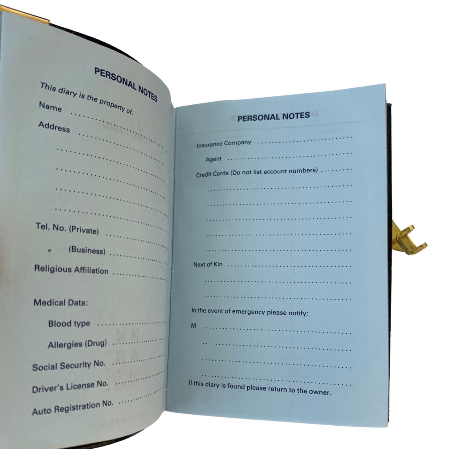 Address Book with Pencil, Gold Clasp, Gold Corners, Buffalo Embossed Calf Leather 4 by 2.5 Inch