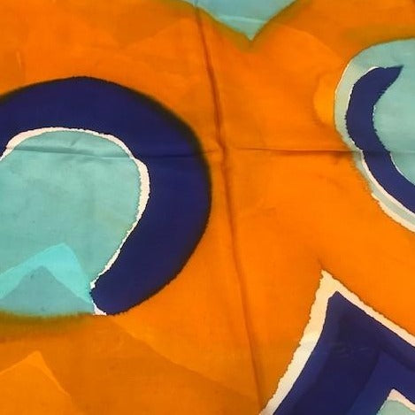 Hand Painted Silk Scarf | Medium Square Scarf | Lilium | Sunshine Silk Rectangle | 21.5 by 88 Inch | Made in USA-SCARVES-Sterling-and-Burke