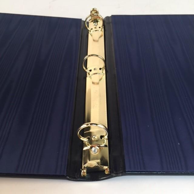 Ring Binder | Black Leather | Gold Tooling | Funeral Guest Book | Calf Leather Condolence Book | Funeral Registry | Sympathy Book | Made in England | Charing Cross-Guest Book-Sterling-and-Burke