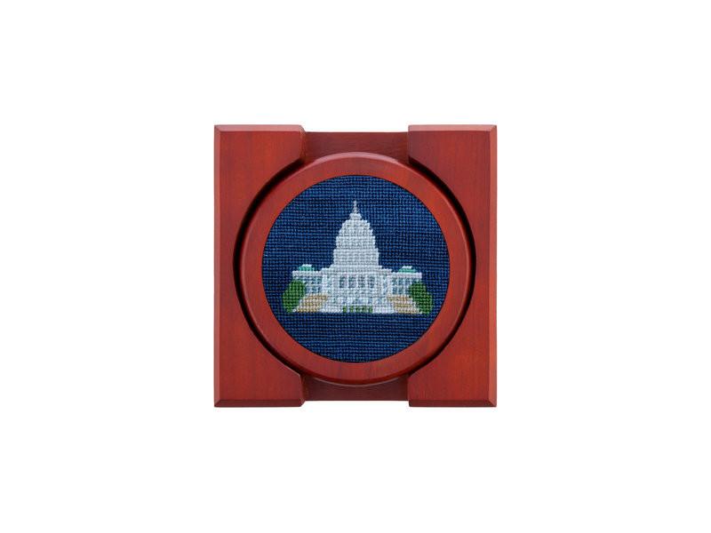 Needlepoint Collection | DC Monuments Needlepoint Coaster Set | Smathers and Branson-Coasters-Sterling-and-Burke