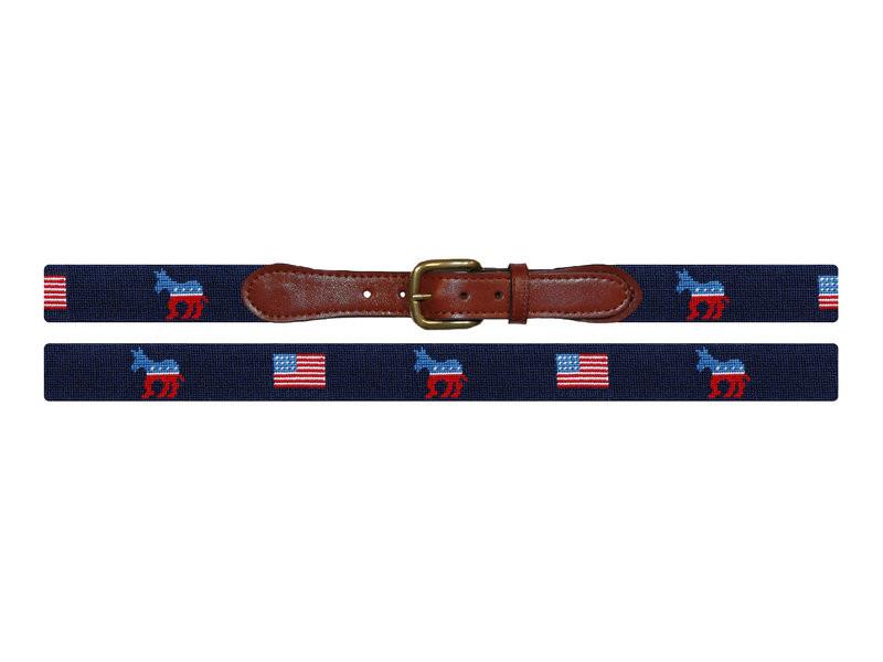Needlepoint Collection| Democrat Needlepoint Belt | Patriotic and Political | Democratic Donkey Belt | Smathers and Branson-Belt-Sterling-and-Burke