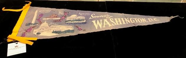"Souvenir of Washington, D. C." | Pennant | 8.5" x 26"-Vintage Flag-Sterling-and-Burke