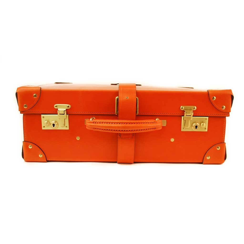 Leather Trunk Suitcase | 18 Inch Carry On | Wheels and Trolley Option | Hand Stitched | Luxury Travel | English Bridle Leather | Sterling and Burke-Suitcase-Sterling-and-Burke