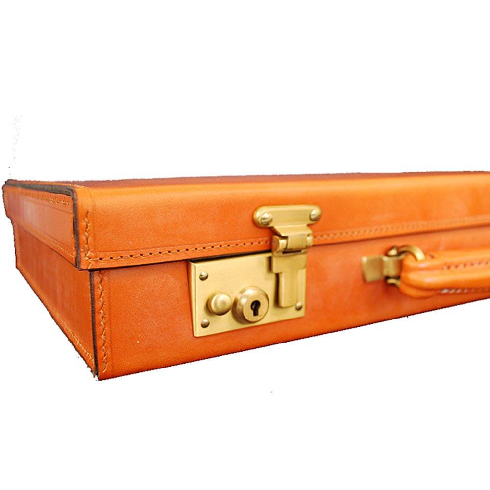 3.5 Inch Lid Over Body Attache Case, BESPOKE | Hand Stitched | English Bridle Leather | Sterling and Burke-Attache-Sterling-and-Burke