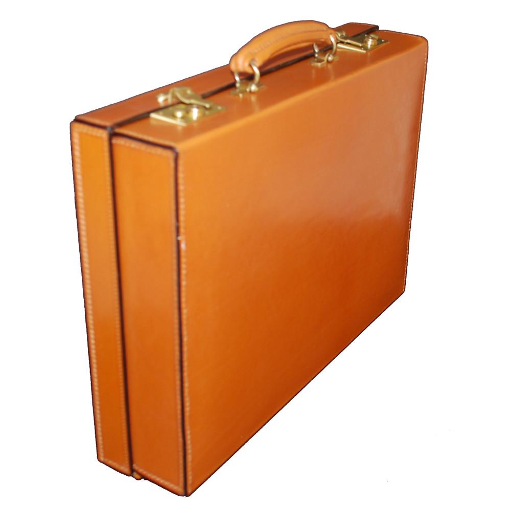 4.5 Inch Lid Over Body Attache Case, BESPOKE | Hand Stitched | English Bridle Leather | Sterling and Burke-Attache-Sterling-and-Burke