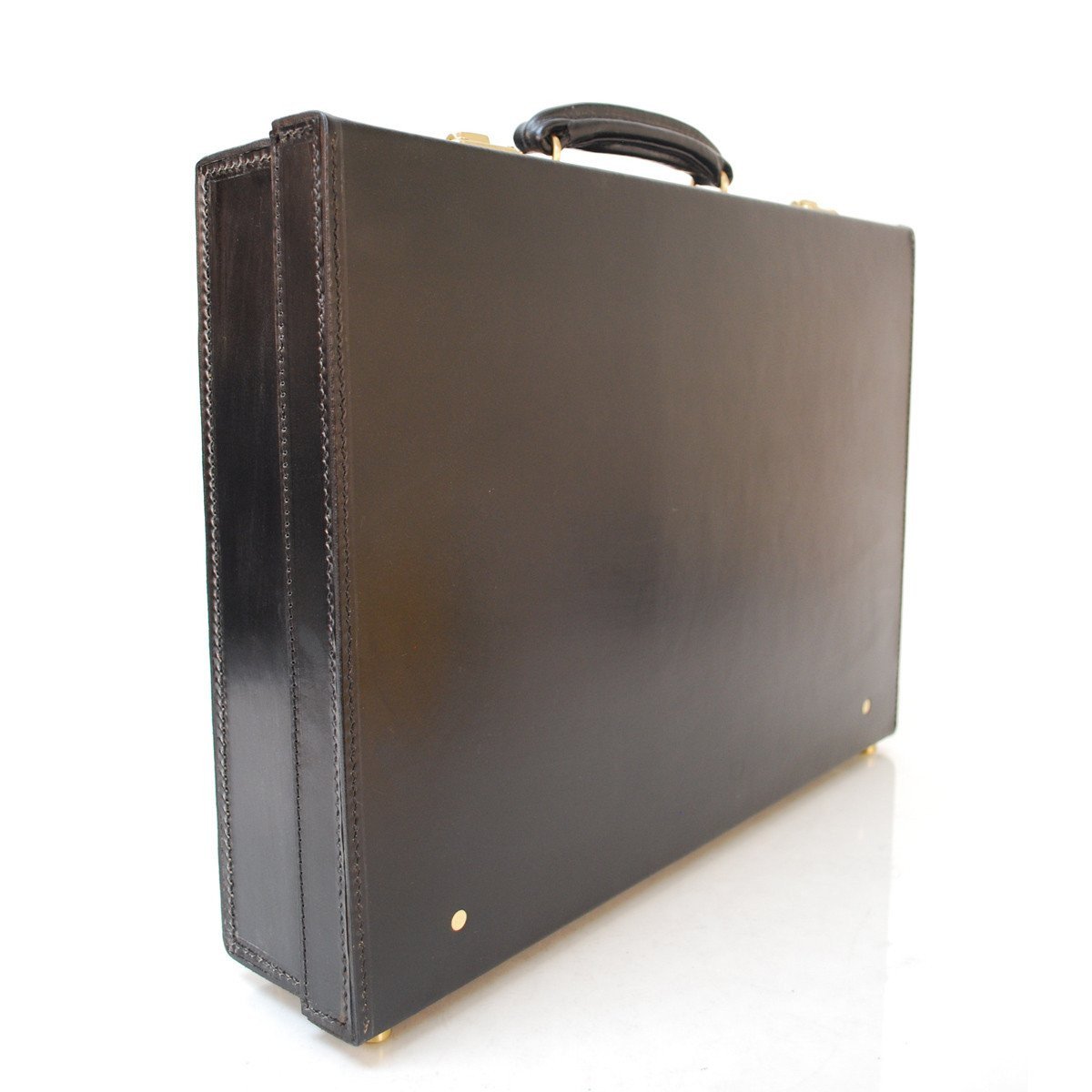 4.5 Inch Lid Over Body Attache Case, BESPOKE | Hand Stitched | English Bridle Leather | Sterling and Burke-Attache-Sterling-and-Burke