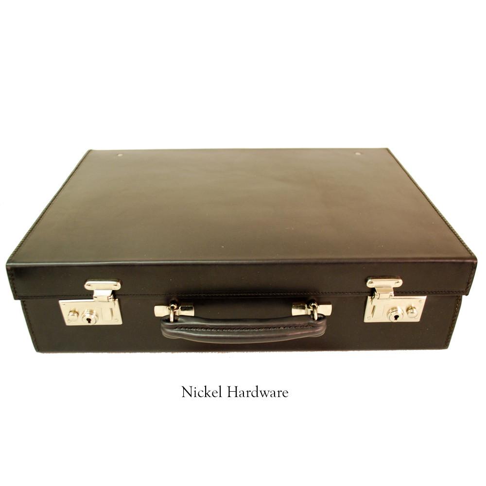 Bond Style 4 Inch Attache Case, BESPOKE | Hand Stitched | English Leather | Sterling and Burke-Attache-Sterling-and-Burke