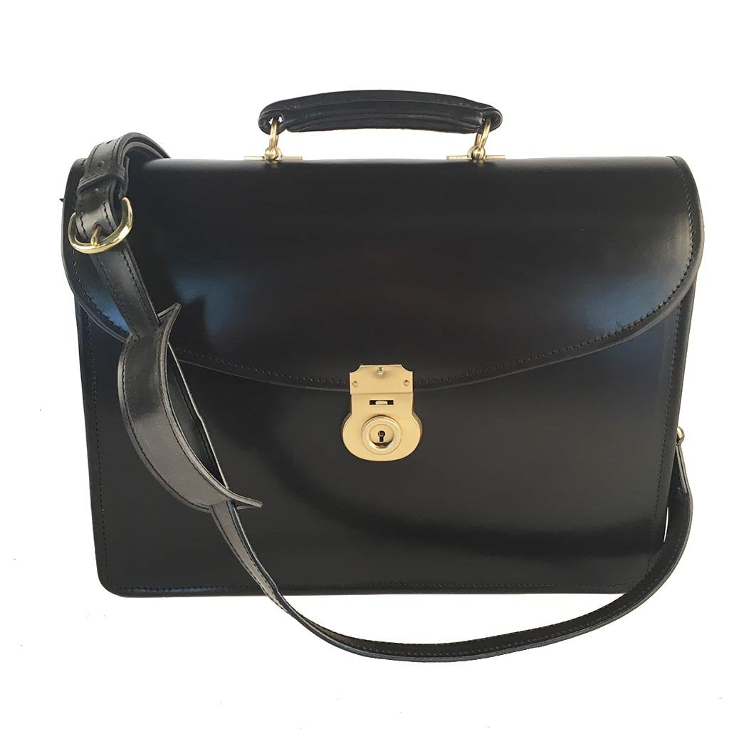 Laptop Briefcase, BESPOKE | Computer and Document Case | Hand Stitched | English Bridle Leather | Sterling and Burke-Computer Bag-Sterling-and-Burke