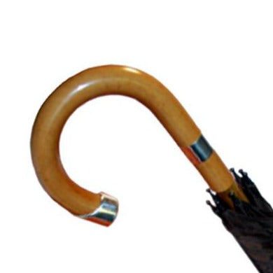 Malacca Gent's Umbrella with Sterling Nose Cap Navy Canopy-Gent's Umbrella-Sterling-and-Burke