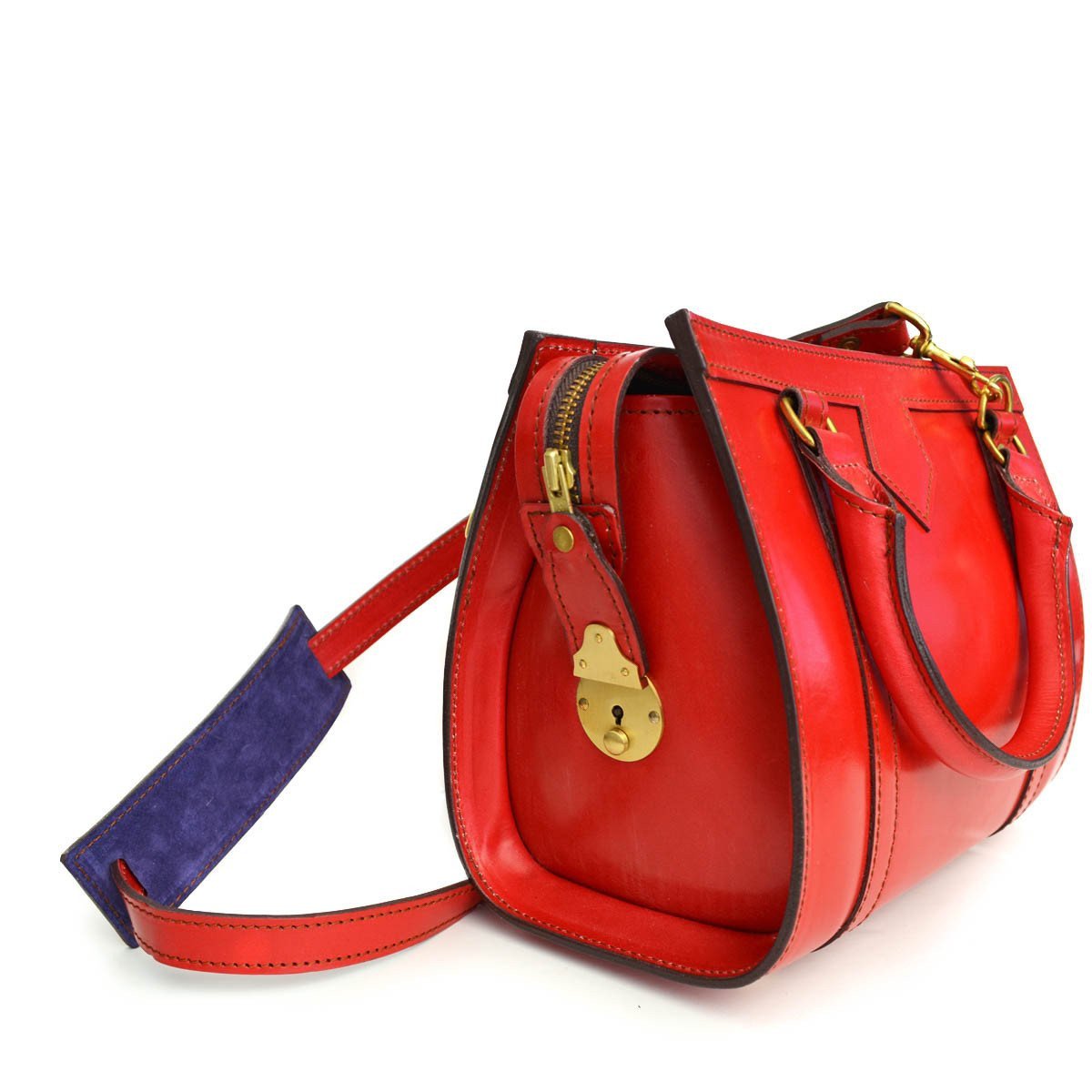 Petite Beatrice Handbag, Red | Hand Stitched | Red English Bridle Leather | Small Luxury Handbag-Handbag-Sterling-and-Burke