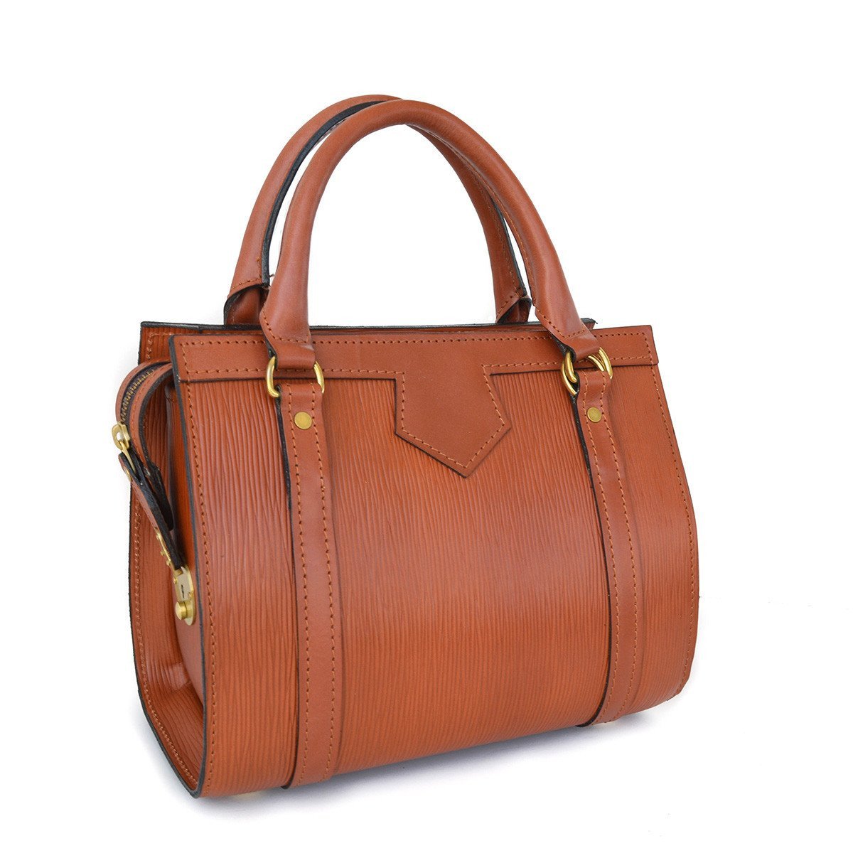 Petite Beatrice Handbag, Straw Grain | Hand Stitched | Tan English Bridle Leather | Small Luxury Handbag-Handbag-Sterling-and-Burke