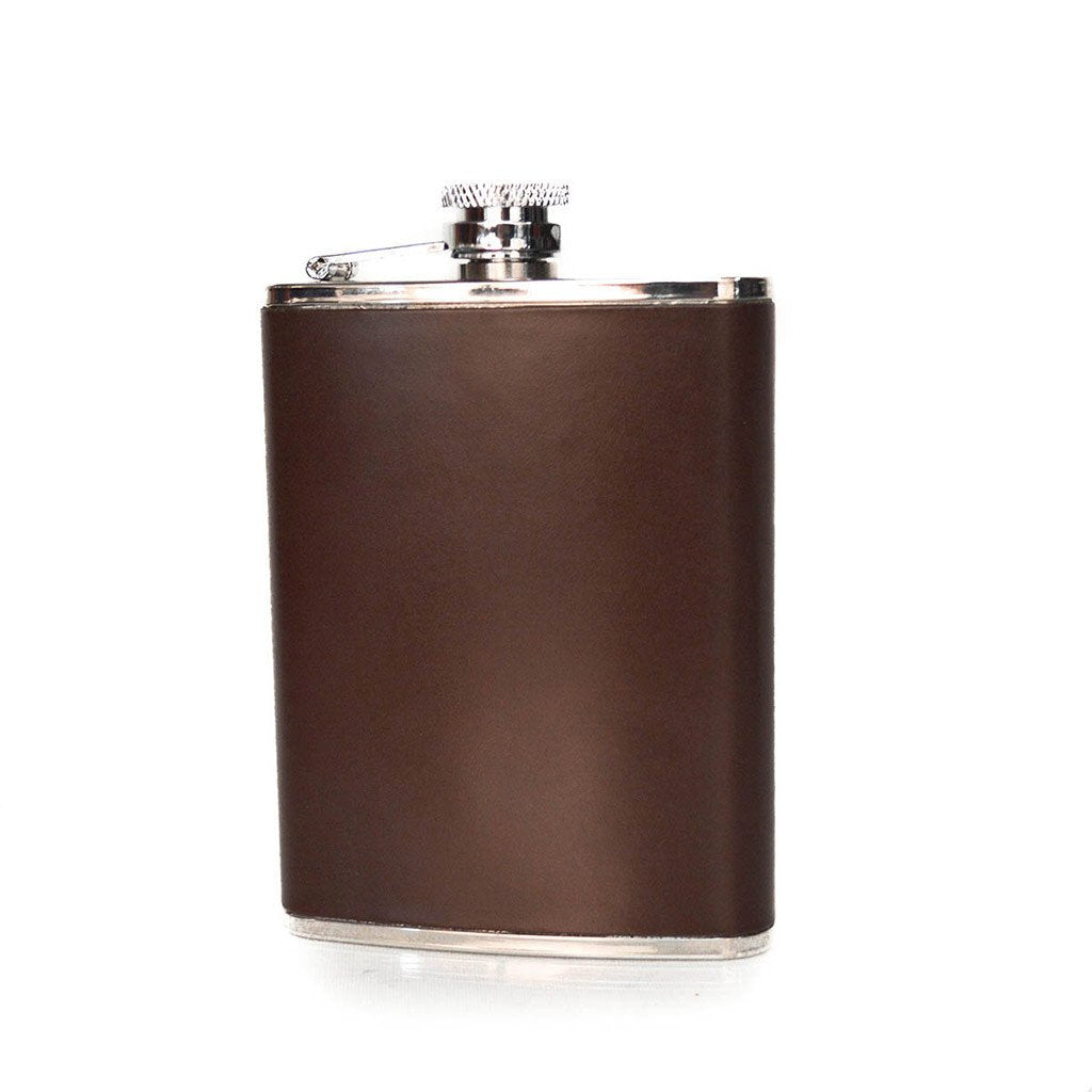 Leather Flask | Hip Flask | Initials | English Bridle Leather | Tan, Brown, Black, Navy | 6 oz. | Sterling and Burke-Flask-Sterling-and-Burke