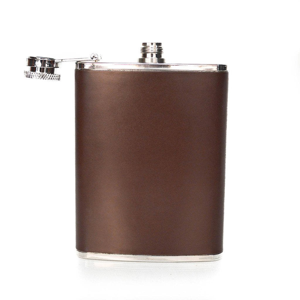 Leather Flask | Hip Flask | Initials | English Bridle Leather | Tan, Brown, Black, Navy | 6 oz. | Sterling and Burke-Flask-Sterling-and-Burke