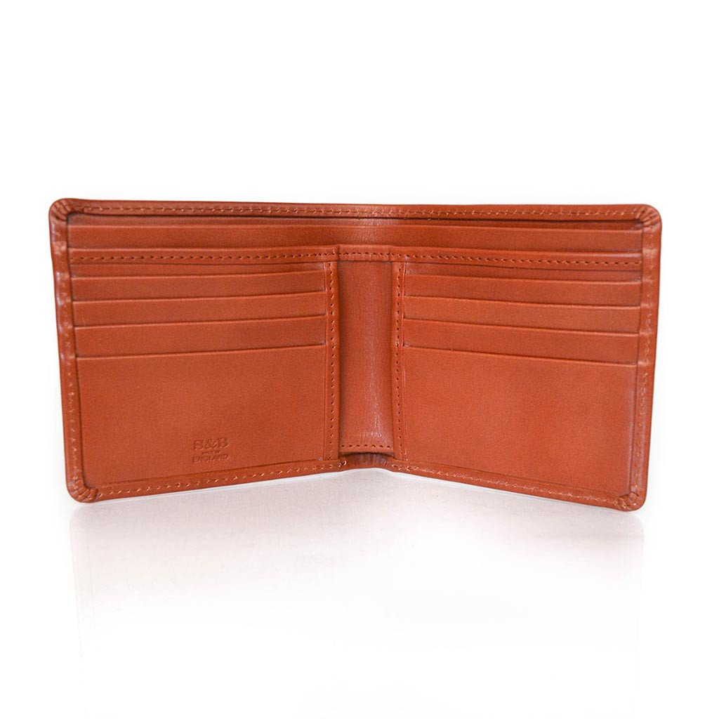 Medium Billfold | Hip Wallet | English Bridle Leather Bi-Fold | 8 Cards | Tan | Black | Sterling and Burke-Wallet-Sterling-and-Burke