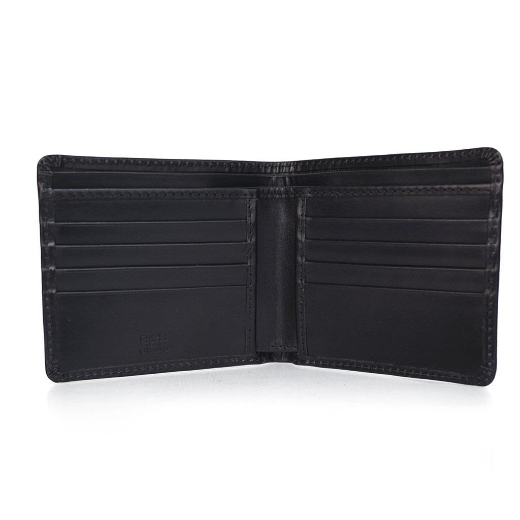 Medium Billfold | Hip Wallet | English Bridle Leather Bi-Fold | 8 Cards | Tan | Black | Sterling and Burke-Wallet-Sterling-and-Burke
