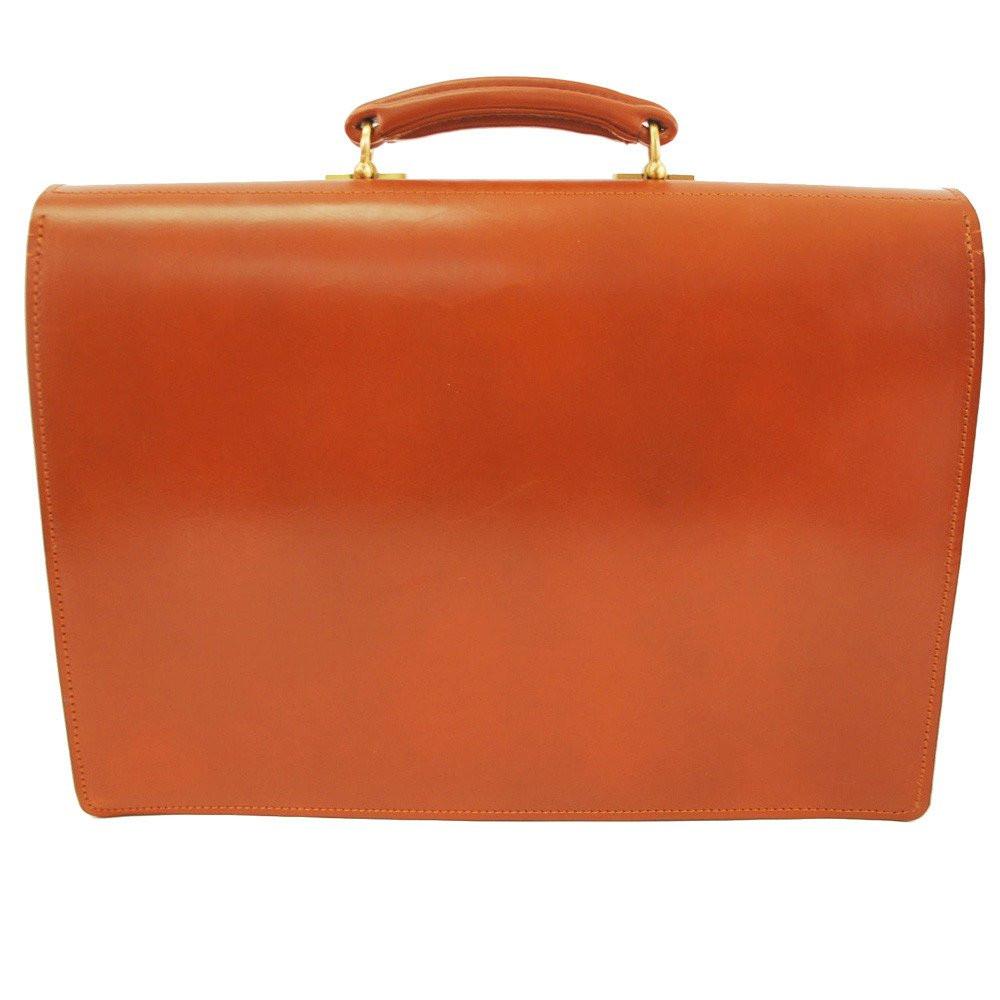 Twin Gusset Document Case | BESPOKE | Two Section Flap Over Briefcase | Hand Stitched in England | English Bridle Leather | Sterling and Burke-Document Case-Sterling-and-Burke