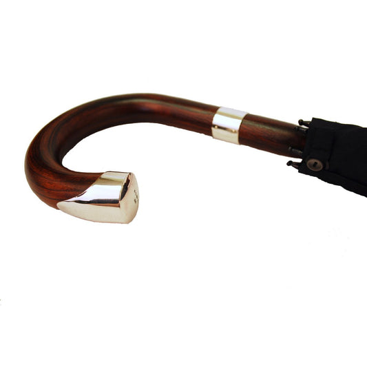 Polished Cherry Gent's Umbrella with Sterling Nose Cap-Gent's Umbrella-Sterling-and-Burke