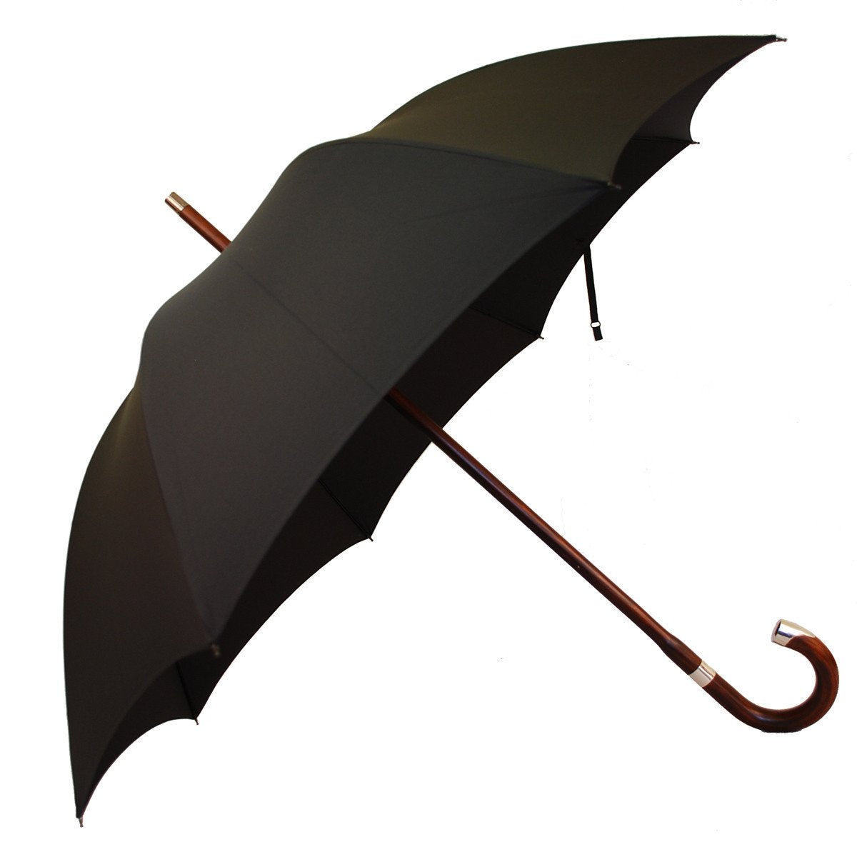 Polished Cherry Gent's Umbrella with Sterling Nose Cap-Gent's Umbrella-Sterling-and-Burke