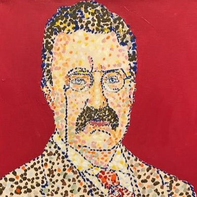 Art | Teddy | Acrylic on Canvas by Sue Israel | 14" x 11"-Acrylic Painting-Sterling-and-Burke