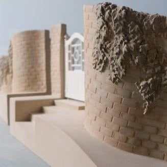 Serpentine Walls- UVA Bookends | Custom Serpentine Walls UVA Plaster Model | Extraordinary Quality and Detail | Made in England | Timothy Richards-Desk Accessory-Sterling-and-Burke