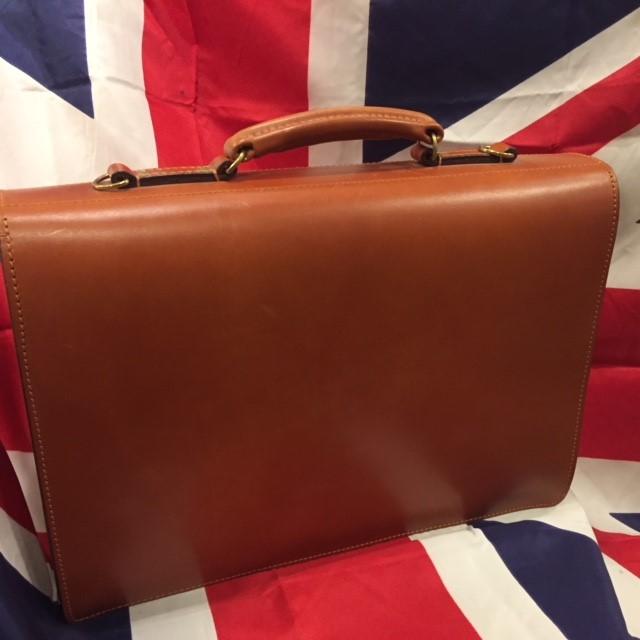 Sterling & Burke Twin Gusset Document Case in Dark London Tan & Red Lining-Business Bags-Sterling-and-Burke