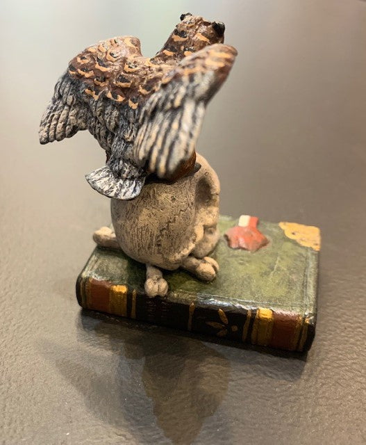 Owl on Scull - Book | Viennese Bronze