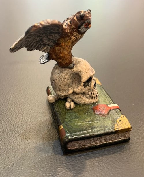 Owl on Scull - Book | Viennese Bronze