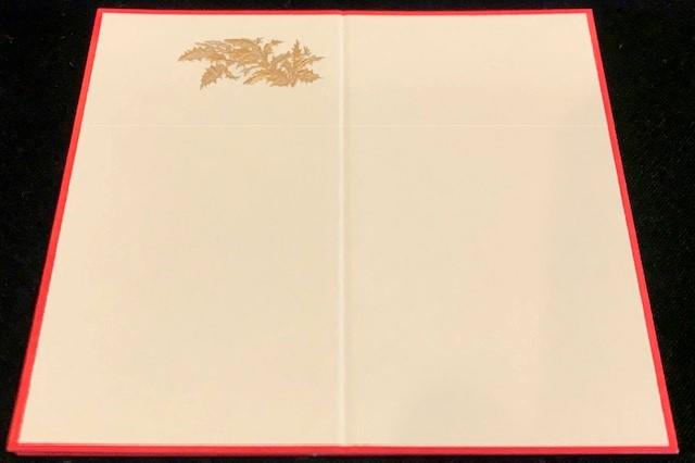 6 Place Cards with Red Border and Gold Botanical Detail by Wren Press-Stationery-Sterling-and-Burke