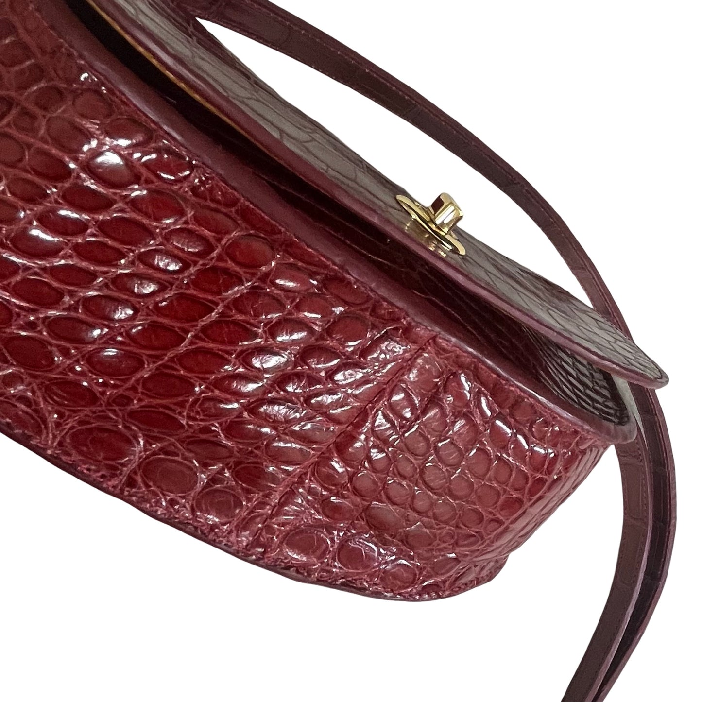 Authentic American Alligator Shoulder Bag | COGNAC, BRIGHT BLUE, DARK PLUM ALLIGATOR | Hand Made in America