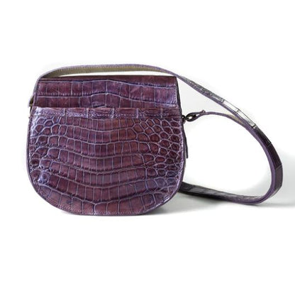 Authentic American Alligator Shoulder Bag | COGNAC, BRIGHT BLUE, DARK PLUM ALLIGATOR | Hand Made in America