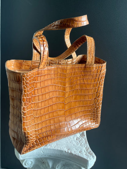 Authentic American Alligator Shoulder Tote | Custom Production | Hand Made in America