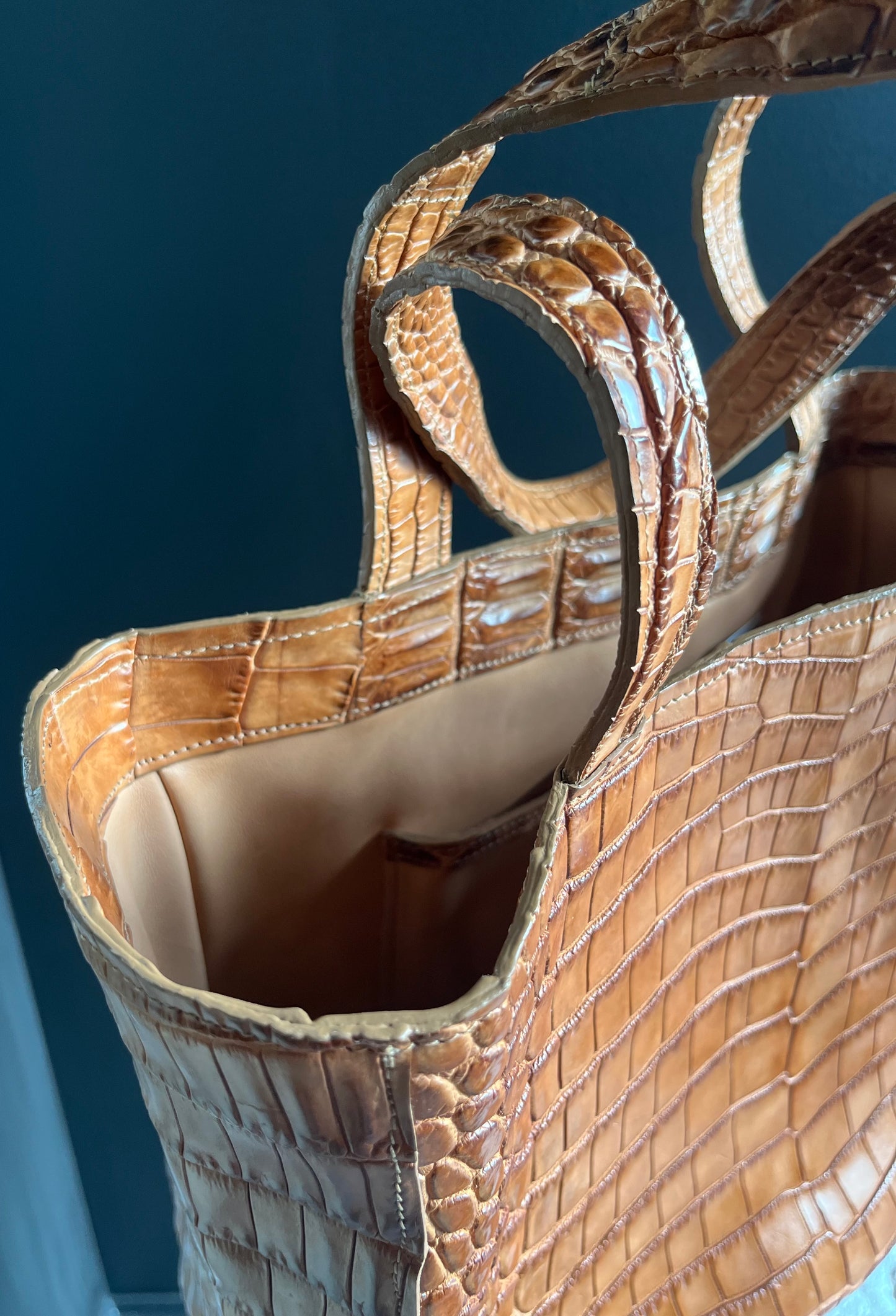 Authentic American Alligator Shoulder Tote | Custom Production | Hand Made in America