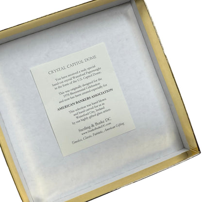 American Bankers Assoc. 2025 | Crystal Capitol Dome on Natural Walnut with Photo Etched Text and Logo on Brass Plate