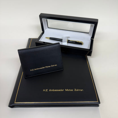 LEAGUE OF ARAB STATES | 2026 | Ambassador Gift | Writing Instrument, Leather Card Holder & Luxury Journal