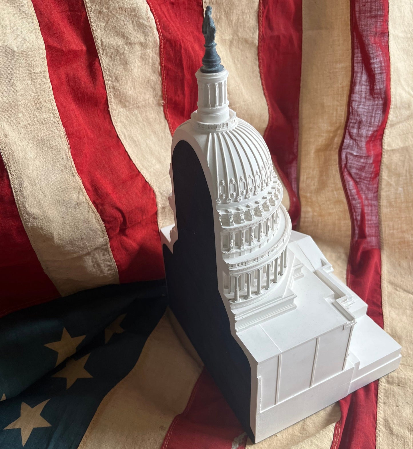 Capitol Building Sculpture Award | AGC PAC | Marble Base Only | White Cararra Marble | 7 by 8 by 1.25 inches