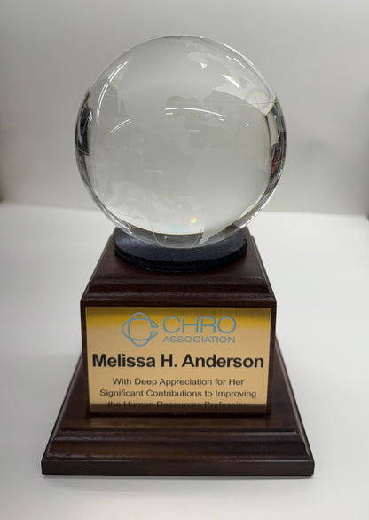 HR Policy Association | 2025 AWARDS | Capitol Dome Award with Engraved Plate on Natural Walnut Base