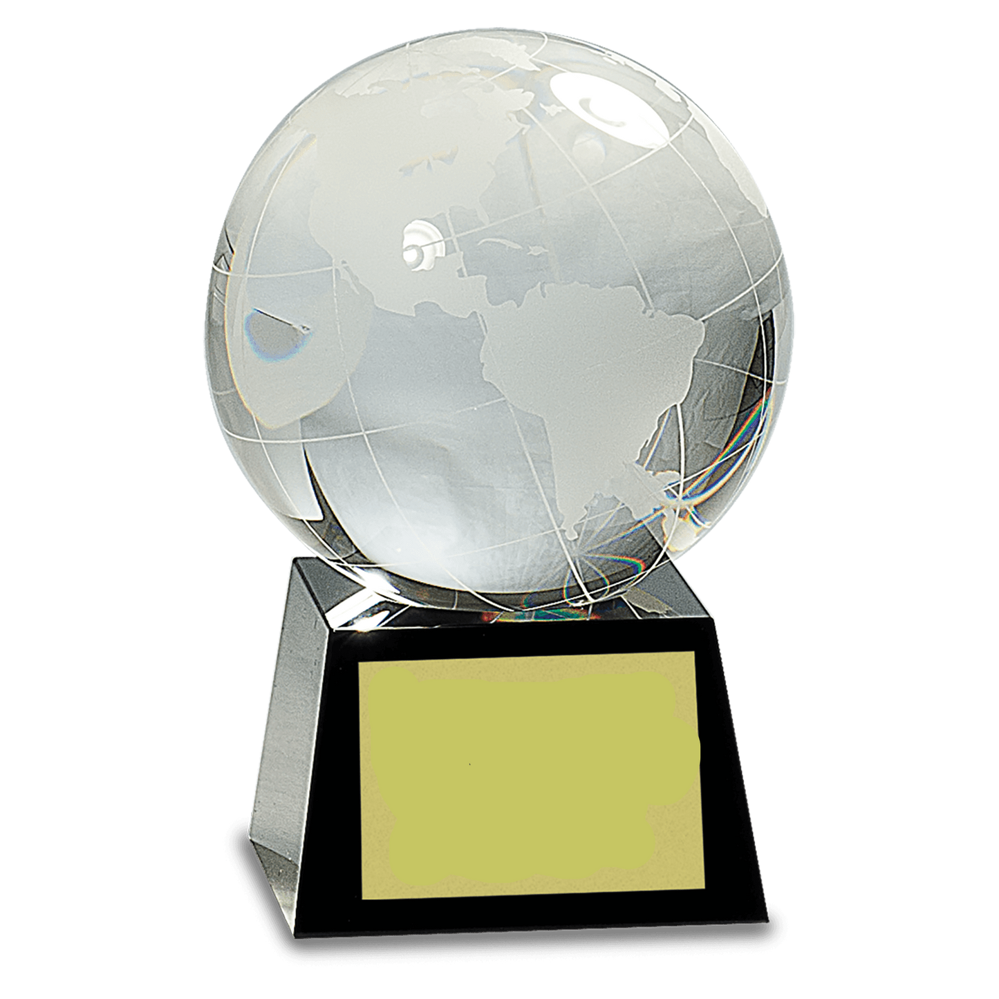 Crystal Globe Paperweight | 4.5 Inch Diameter on Crystal Base | Hand Blown and Hand Made