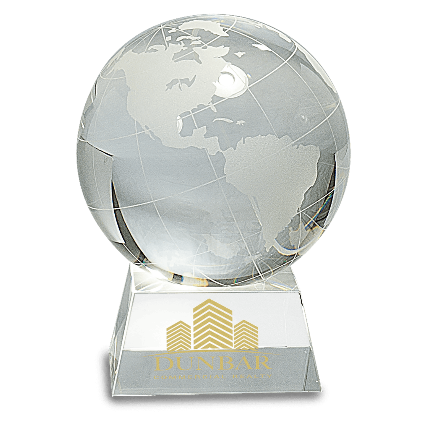 Crystal Globe Paperweight | 4.5 Inch Diameter on Crystal Base | Hand Blown and Hand Made