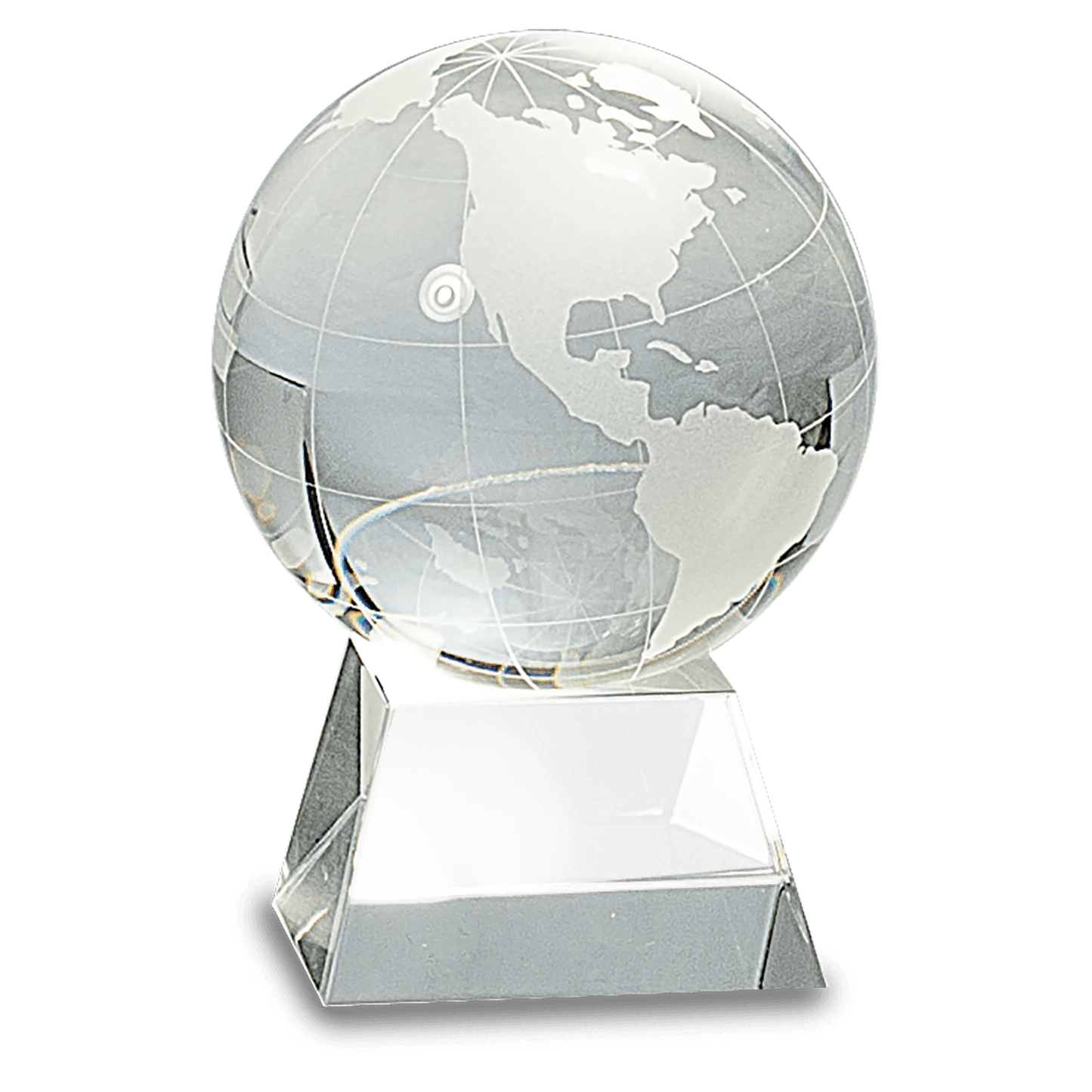 Crystal Globe Paperweight | 4.5 Inch Diameter on Crystal Base | Hand Blown and Hand Made