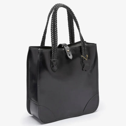 Beorma's Bodleian Tote | English Bridle | Made in England | 14" Open Tote with Braided Handles